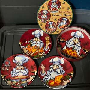 Santa Claus Plates Set (dessert)